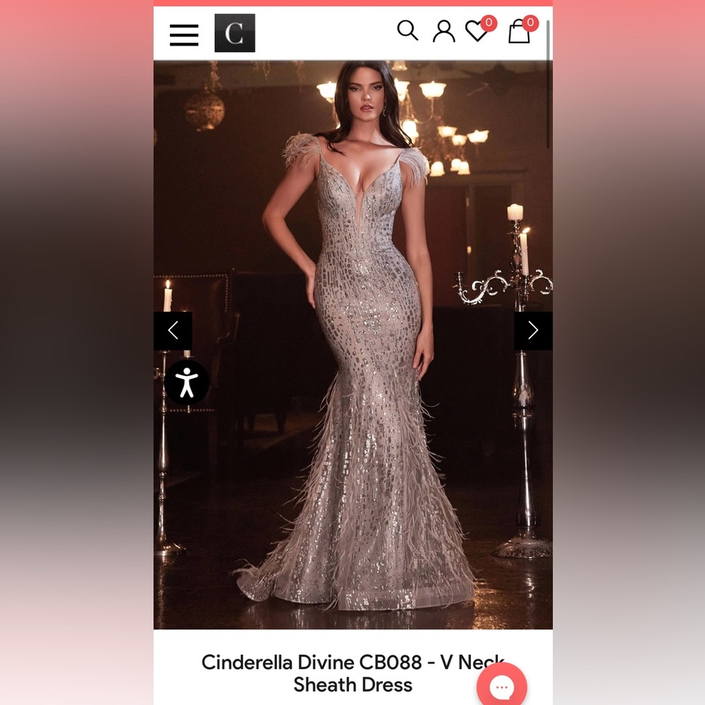 Cinderella Divine Feather Prom Dress